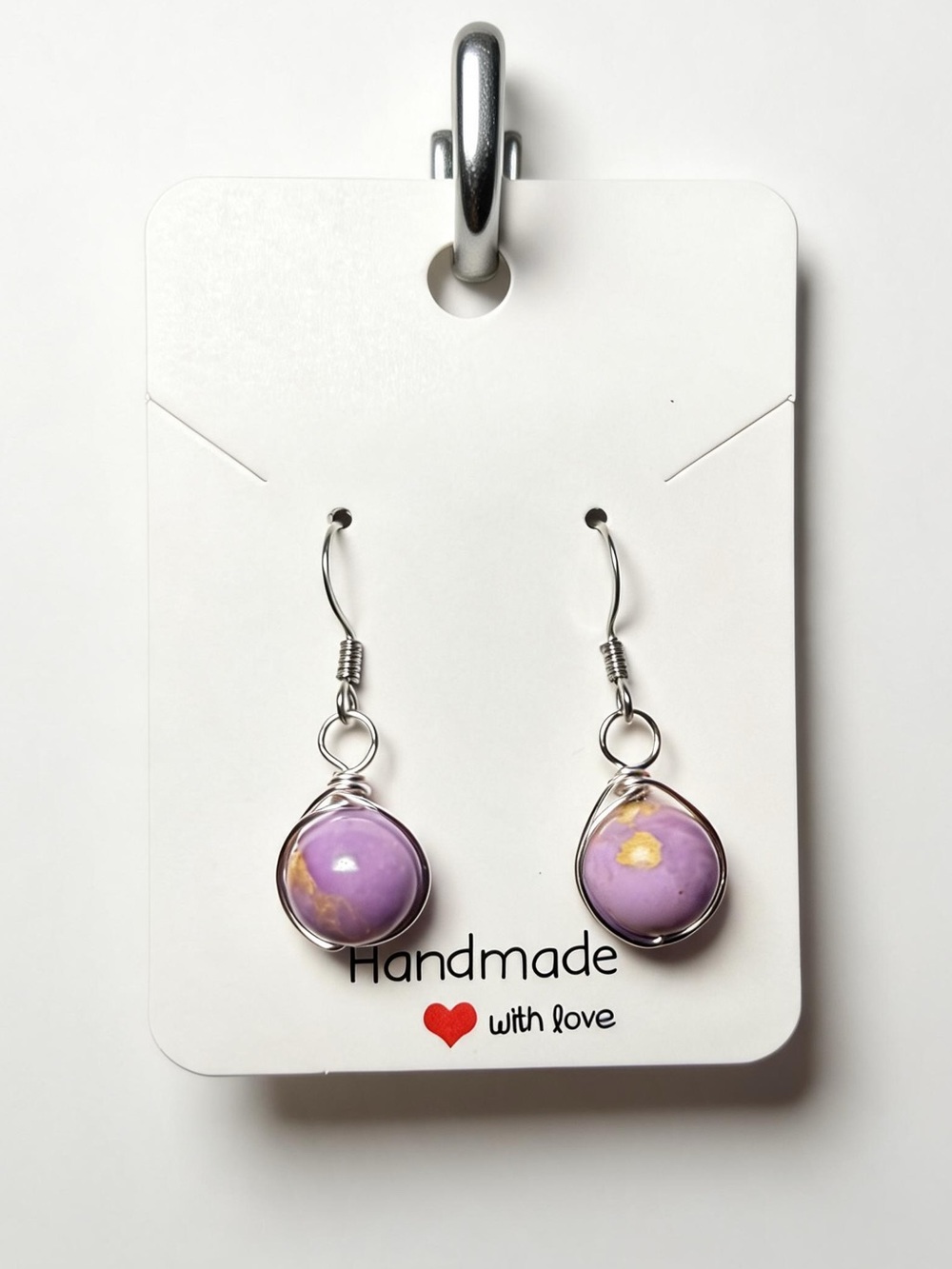 10mm Phosphosiderite Wire Wrapped Earrings
